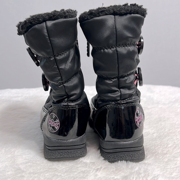 Totes Black Snow and Rain Boots with Pink Accents Girl's Toddler size 9 - Picture 3 of 14